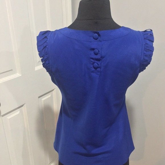 Banana Republic Sleeveless Blue XS Silky Buttons - Picture 4 of 7